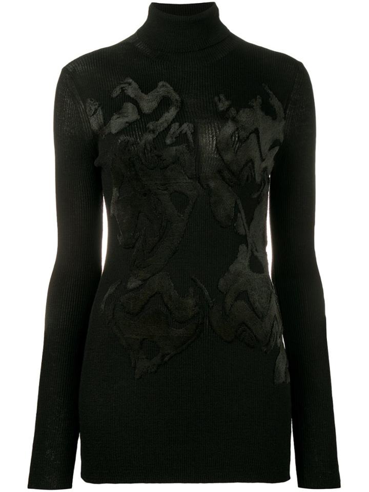 Ann Demeulemeester Ribbed Jacquard Jumper - Black