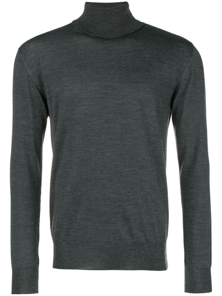 Eleventy Turtleneck Fitted Jumper - Grey
