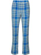Rosie Assoulin Crinkled Plaid Trousers - Blue
