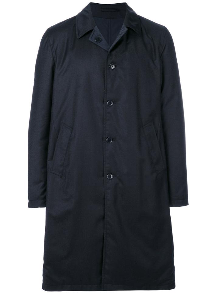 Lardini Reversible Single Breasted Coat - Blue