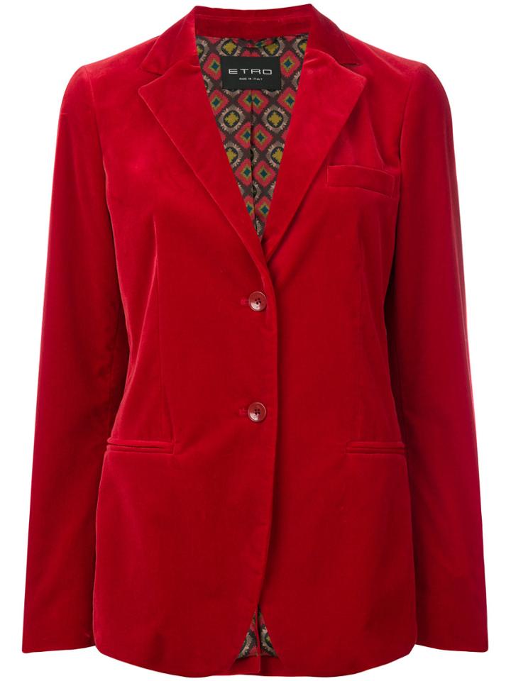 Etro Velvet Blazer - Red