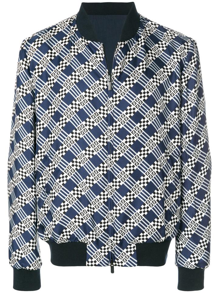 Fendi Zipped Bomber Jacket - Blue