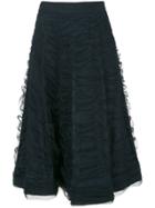 Gloria Coelho Draped Tulle Midi Skirt - Black