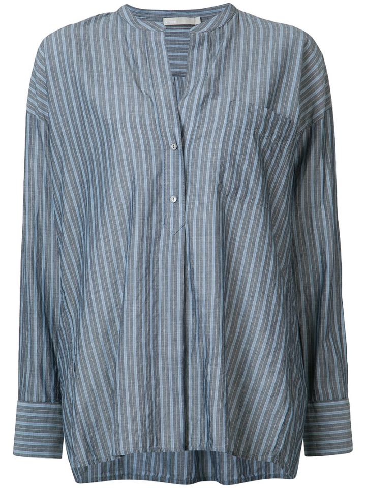 Vince Striped Shirt, Women's, Size: Medium, Blue, Cotton