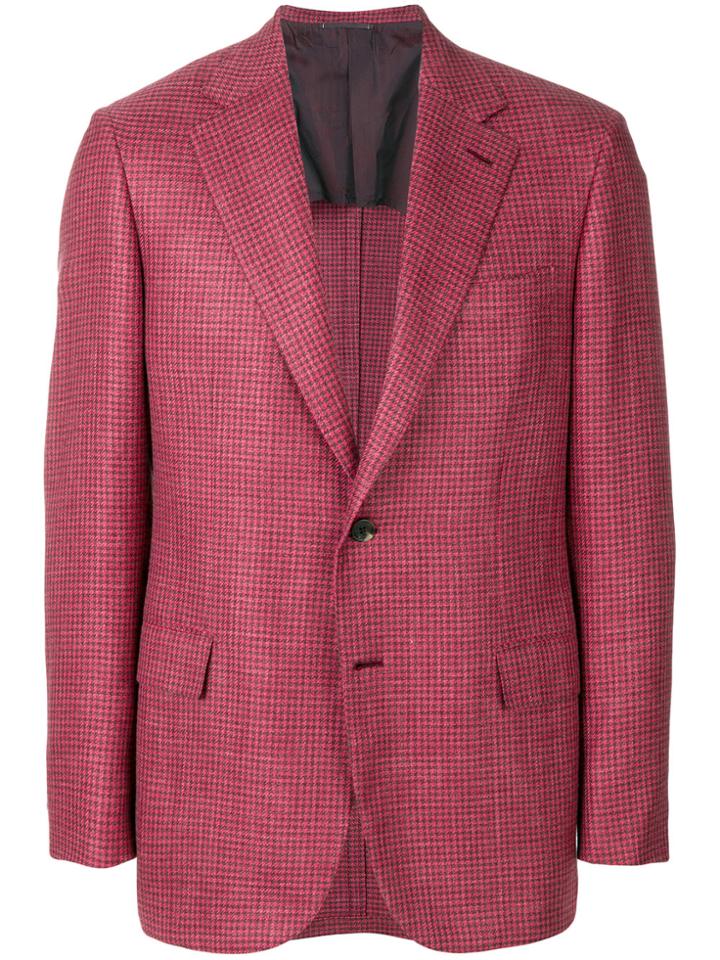 Brioni Checked Blazer - Red