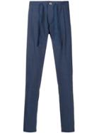 Entre Amis Micro Pleats Tapered Trousers - Blue