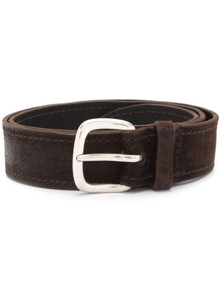 Orciani Classic Stitch Detail Belt - Brown