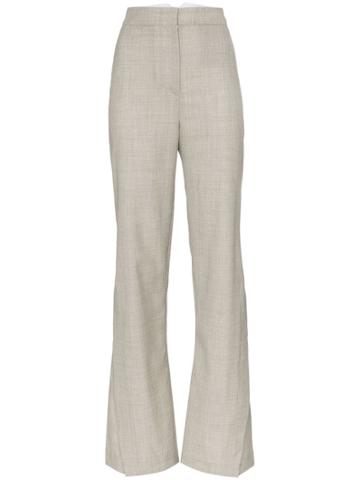 Wright Le Chapelain High-waisted Wide Leg Wool Trousers - Grey