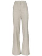 Wright Le Chapelain High-waisted Wide Leg Wool Trousers - Grey