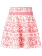 Alexander Mcqueen Floral Jacquard Flared Skirt, Women's, Size: Xs, Pink/purple, Viscose/polyester/polyamide/spandex/elastane
