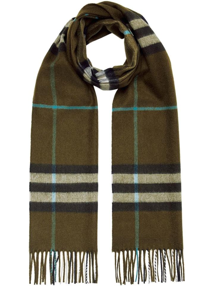 Burberry The Classic Check Cashmere Scarf - Green