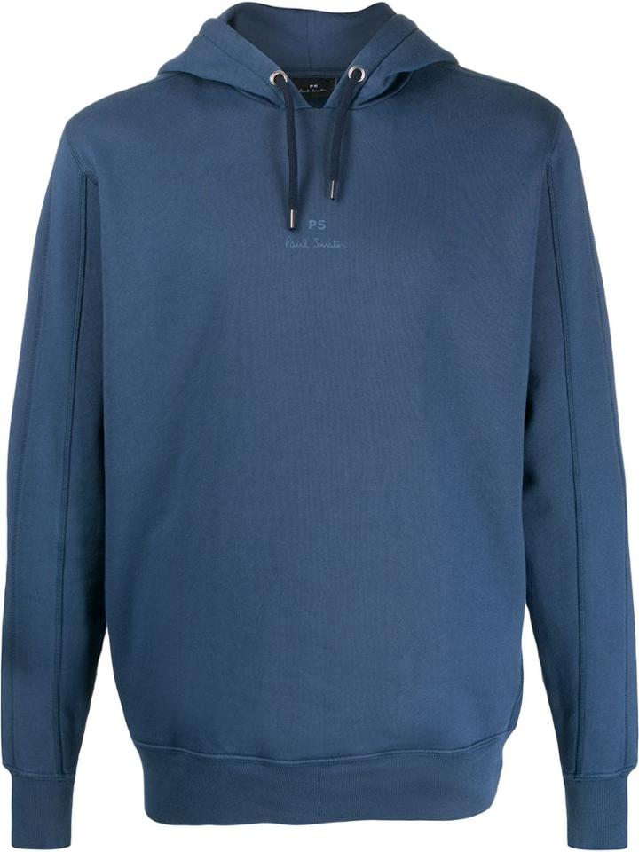 Ps Paul Smith Panelled Sleeve Hoodie - Blue