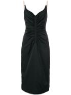 No21 Ruched Fitted Midi Dress - Black