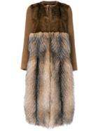 Blancha Double Fur Coat - Nude & Neutrals