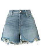 J Brand - Frayed Denim Shorts - Women - Cotton - 23, Blue, Cotton