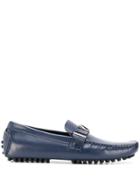 Versace Jeans Logo Embellished Loafers - Blue