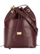 Salvatore Ferragamo Gancio Embossed Bucket Bag - Red