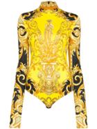Versace Baroque Print Fitted Bodysuit - Yellow