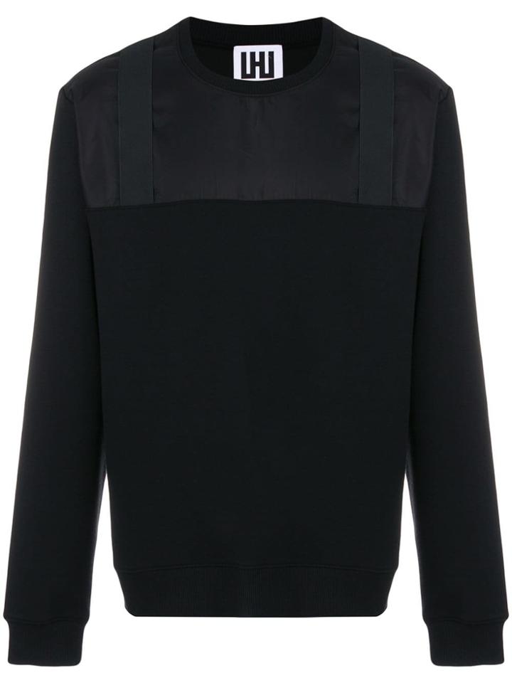 Les Hommes Urban Contrast Panel Sweatshirt - Black