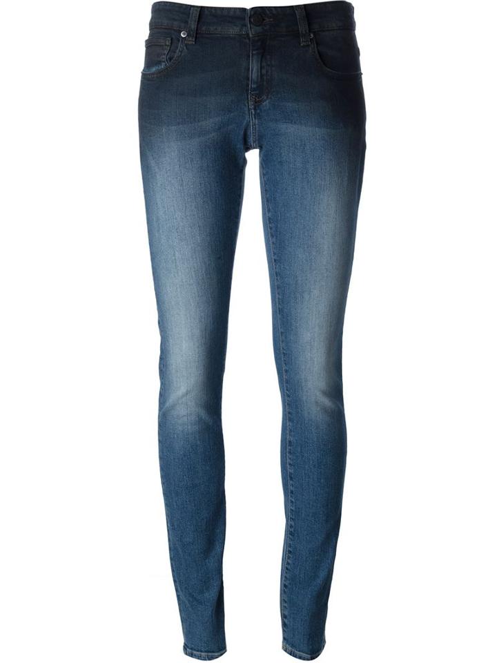 Vivienne Westwood Anglomania Washed Effect Skinny Jeans, Women's, Size: 28, Blue, Cotton/spandex/elastane