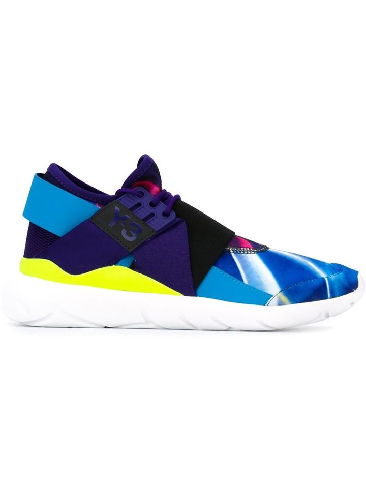 Y-3 Qasa Elle Sneakers, Women's, Size: 7.5, Blue, Leather/acrylic/rubber