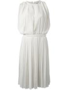 Lanvin Pleated Sleeveless Dress - White