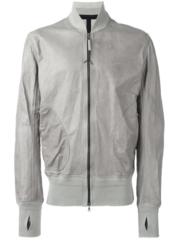 Isaac Sellam Experience Reflechissant Jacket, Men's, Size: Large, Grey, Calf Leather