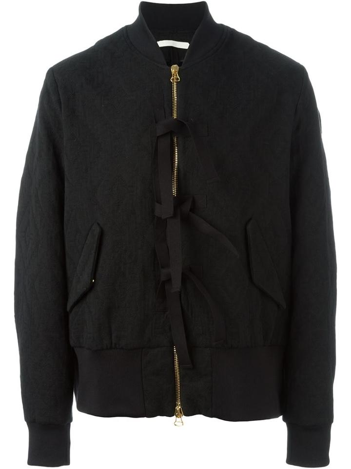 Off-white Jacquard Bomber Jacket, Men's, Size: Small, Black, Cotton/polyester/viscose