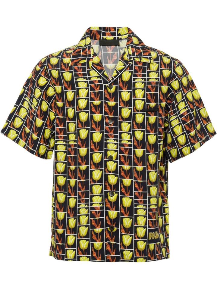 Prada Tulip Print Shirt - Black