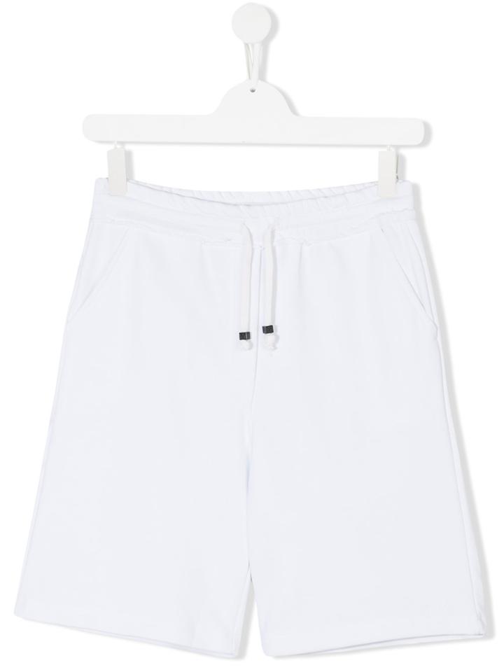 Paolo Pecora Kids Drawstring Jogger Shorts - White