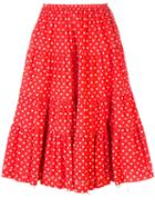 Comme Des Garçons Vintage Polka Dot Tiered Skirt, Women's, Size: Small, Red