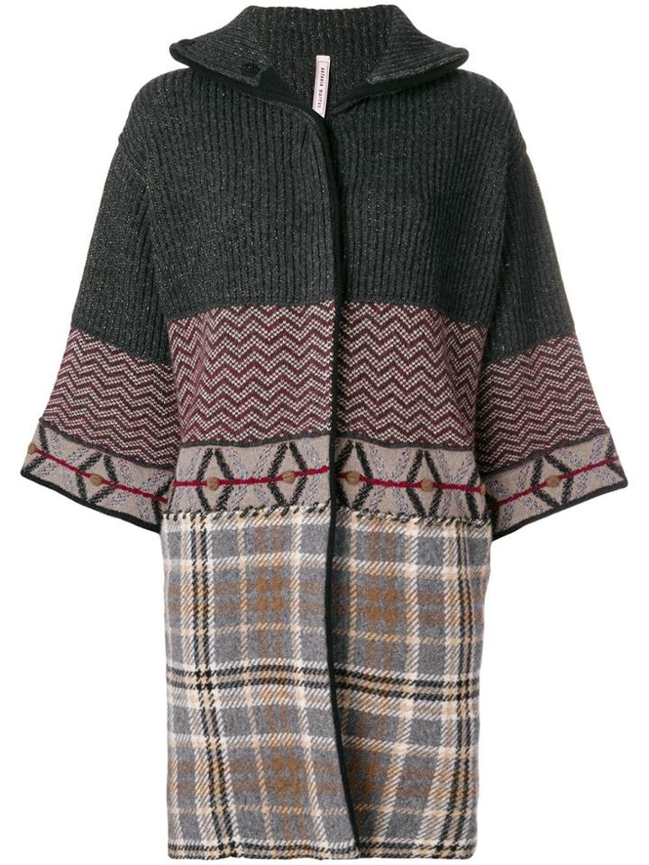 Antonio Marras Patchwork Cropped Sleeve Coat - Grey