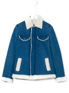 Une Fille Faux Shearling Trim Denim Jacket, Girl's, Size: 8 Yrs, Blue