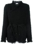Moncler Bouclé Wrap Jacket, Women's, Size: Medium, Black, Feather Down/acrylic/polyamide/other Fibers