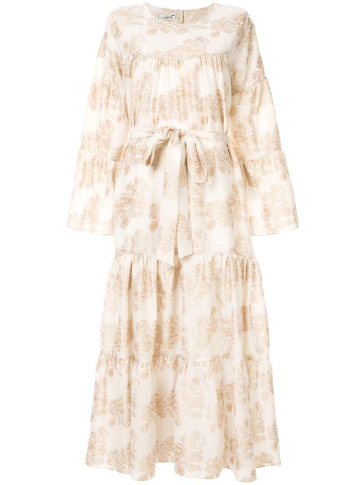 Bambah Floral Panelled Dress - Gold