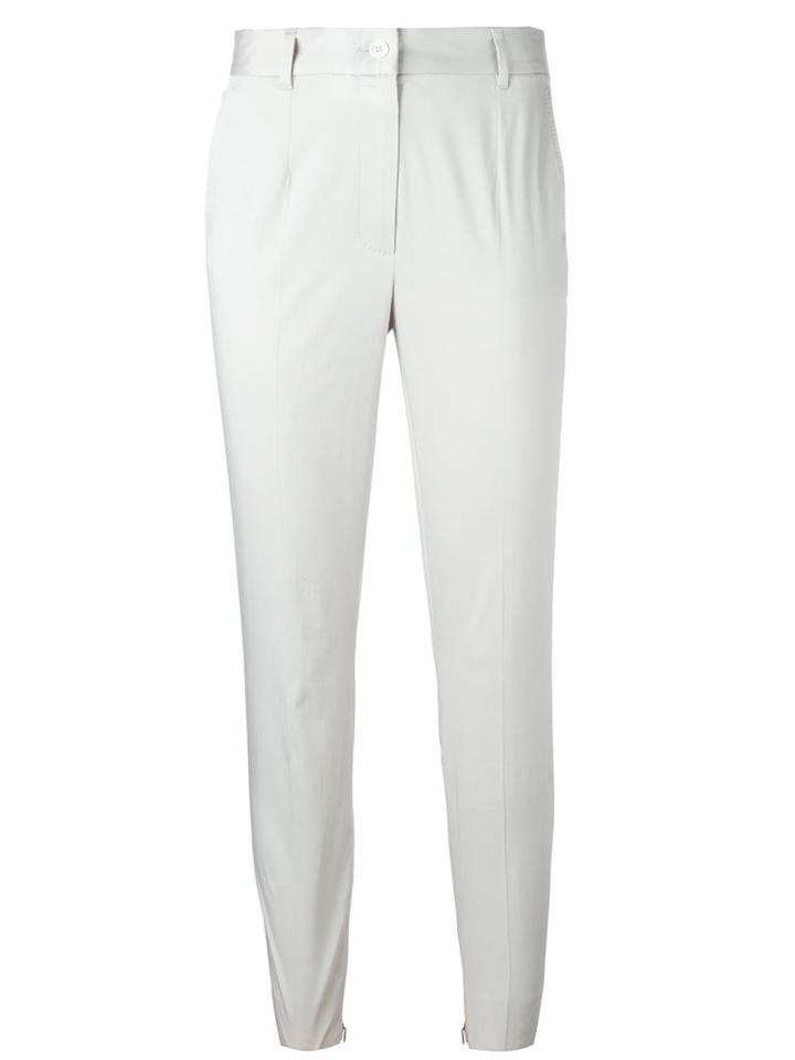 Dolce & Gabbana Slim Fit Trousers, Women's, Size: 36, Grey, Cotton/spandex/elastane