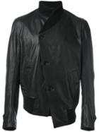 Ann Demeulemeester Grise Lare Bomber Jacket, Men's, Size: Medium, Black, Cotton/lamb Skin/acetate/rayon