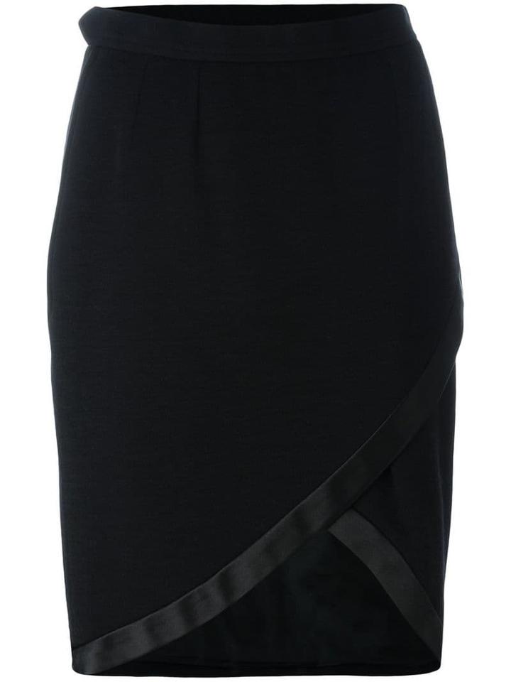 Yves Saint Laurent Pre-owned Asymmetrical Wrap Skirt - Black