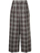 Cityshop Plaid Wide Leg Trousers - Red