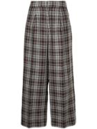 Cityshop Plaid Wide Leg Trousers - Red