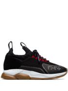 Versace Black Chain Suede Panel Low-top Sneakers
