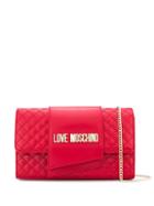 Love Moschino Diamond Quilted Clutch - Red