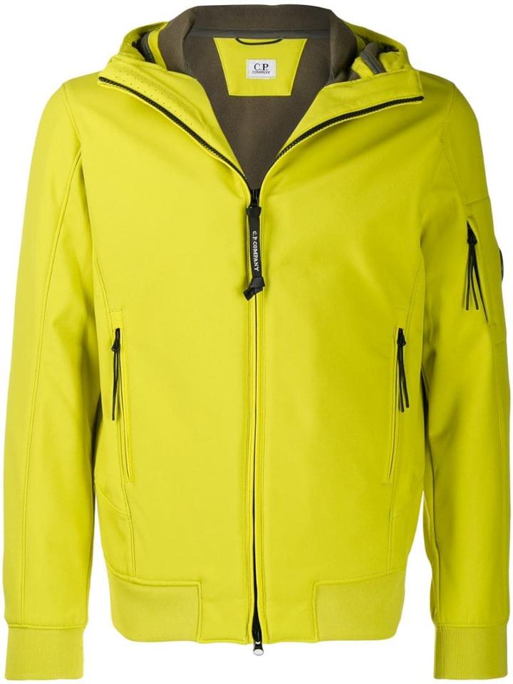Cp Company Zipped Logo Patch Jacket - Yellow