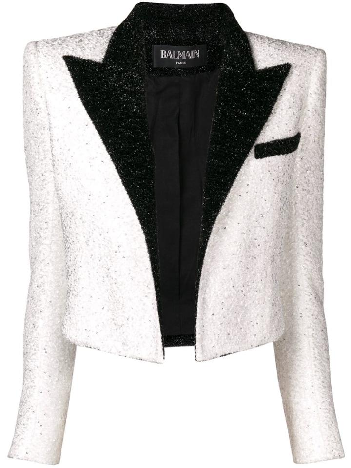 Balmain Cropped Tailored Jacket - White