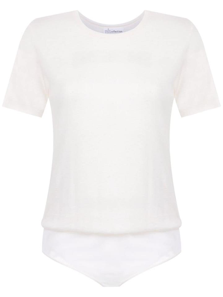 Nk Collection Printed Bodysuit - White