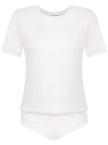 Nk Collection Printed Bodysuit - White