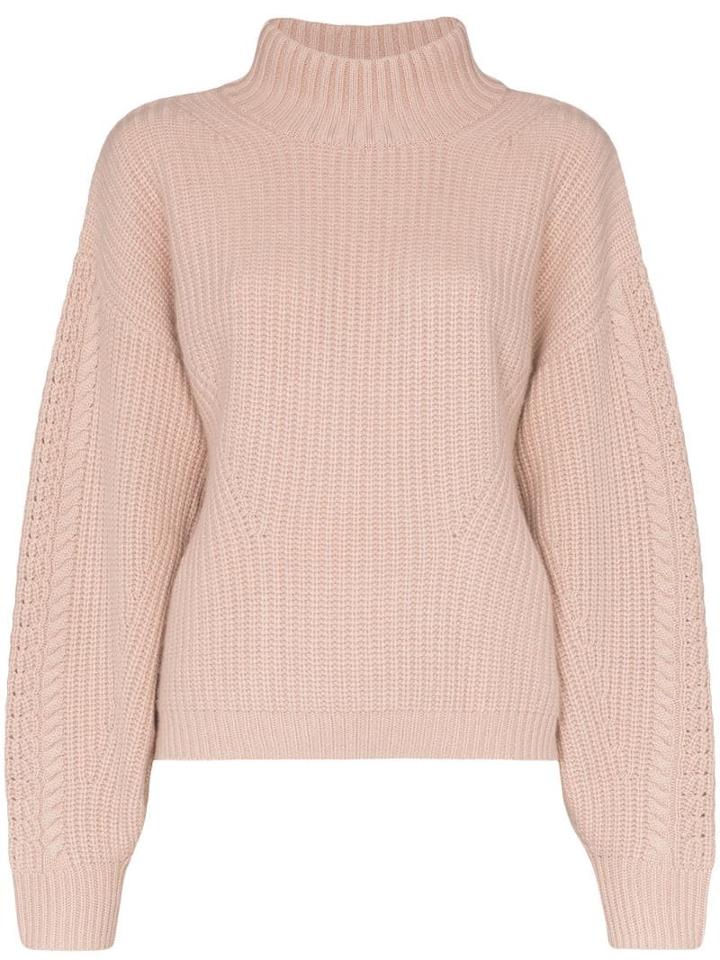 Le Kasha Rennes Balloon Sleeve Cashmere Knit Sweater - Pink
