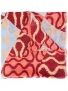 Vivienne Westwood 'squiggle' Scarf, Adult Unisex, Red, Silk/wool/virgin Wool