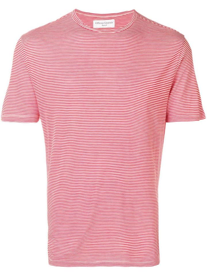 Officine Generale Striped Crewneck T-shirt - White