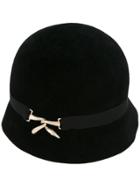 Lanvin Ribbon Detail Cloche Hat - Black